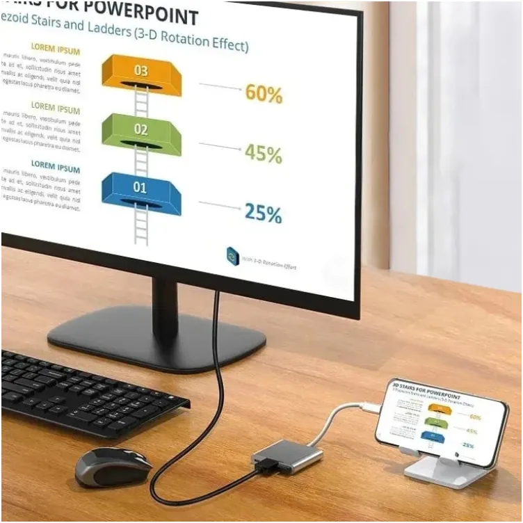 3u1 USB HUB, HDMI+USB-A i USB-C(PD)