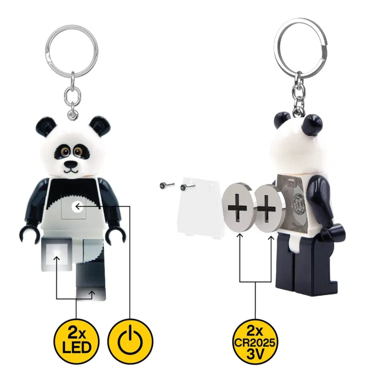 LEGO Minifigure privezak za ključeve sa svetlom: Tip u panda kostimu