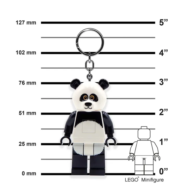 LEGO Minifigure privezak za ključeve sa svetlom: Tip u panda kostimu