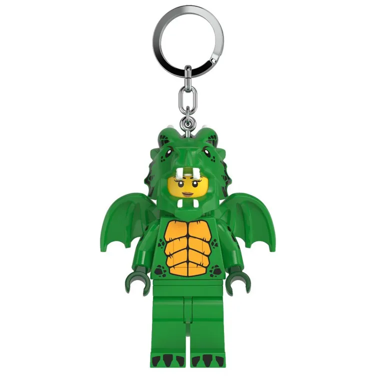 LEGO Minifigure privezak za ključeve sa svetlom: Devojka u kostimu zelenog zmaja