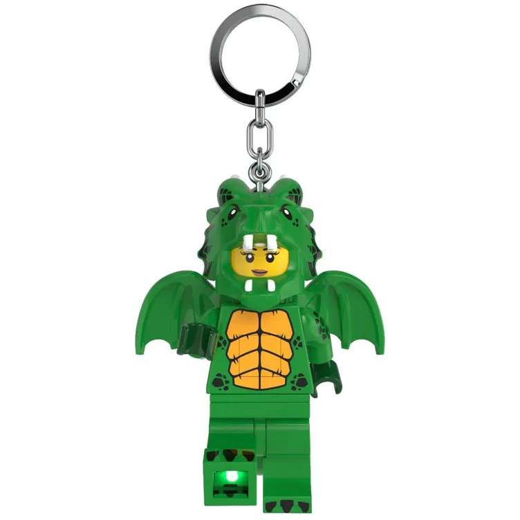 LEGO Minifigure privezak za ključeve sa svetlom: Devojka u kostimu zelenog zmaja