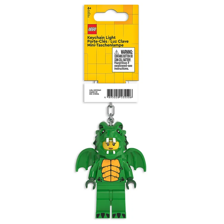 LEGO Minifigure privezak za ključeve sa svetlom: Devojka u kostimu zelenog zmaja