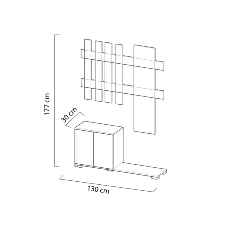 Predsoblje sa ogledalom belo