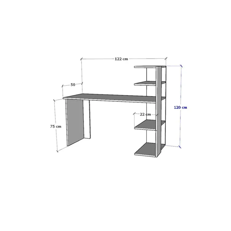Radni sto sa policom crno beli