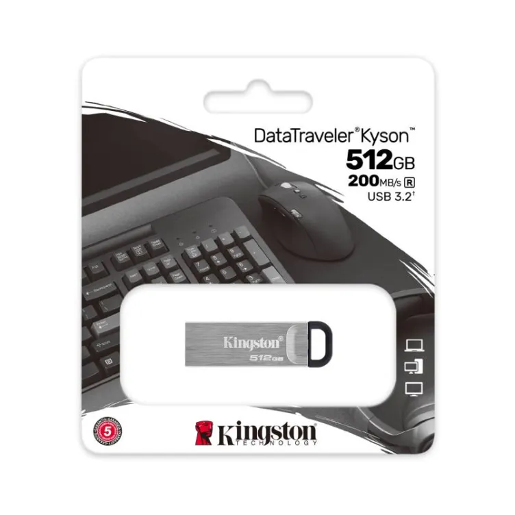 512GB DataTraveler Kyson USB 3.2 flash DTKN/512GB sivi