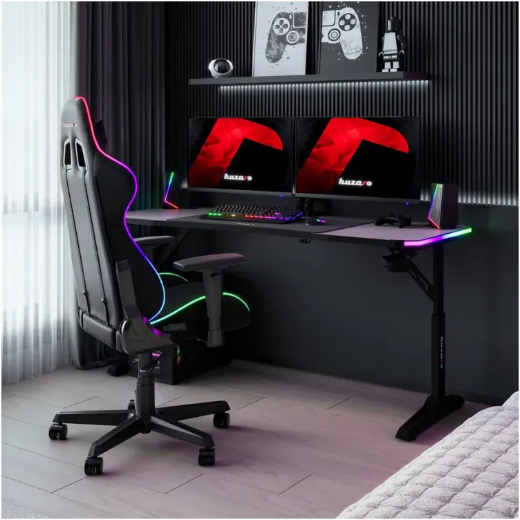 Huzaro Hero 4.6 Crni RGB Podesivi Gaming sto 160x60cm