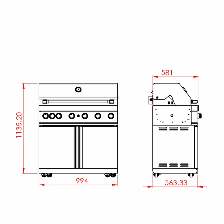 INOX plinski roštilj sa 6 gorionika 15889
