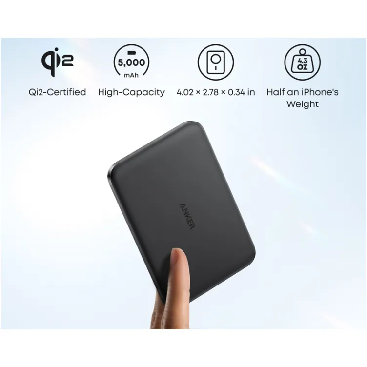Nano 5000mAh, 20W, Power Bank crni