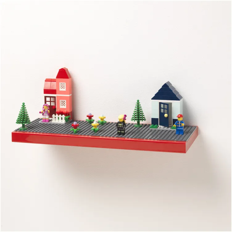 LEGO polica sa podlogom za gradnju - crvena