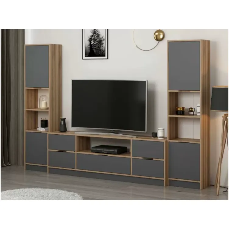 Tv komoda Elina sa 5 vrata I 2 police za knjige antracit boji