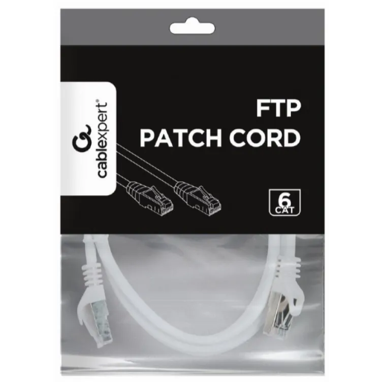 PP6-1M/W Gembird Mrezni kab, CAT6 FTP Patch cord 1m white