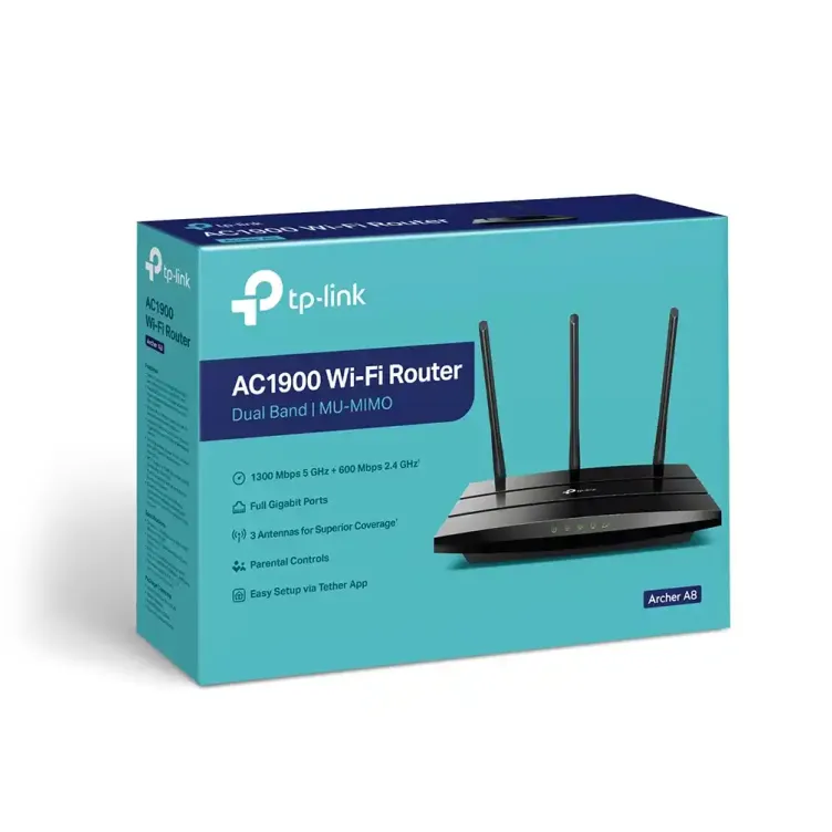 Wireless Router TP-Link Archer A8 MU-MIMO Wi-Fi 5 AC1900/3x ext antena/1WAN/4LAN