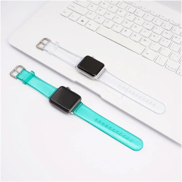 Narukvica za Apple Watch Sport Silicone Strap 38/ 40/ 41 mm transparent zlatna