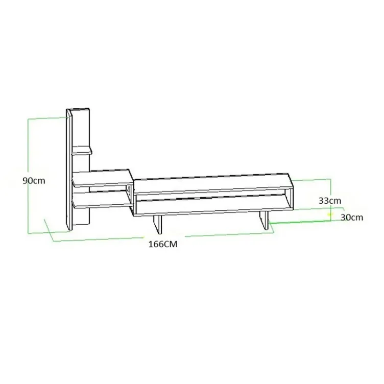 Tv komoda bela sa vertikalnom policom