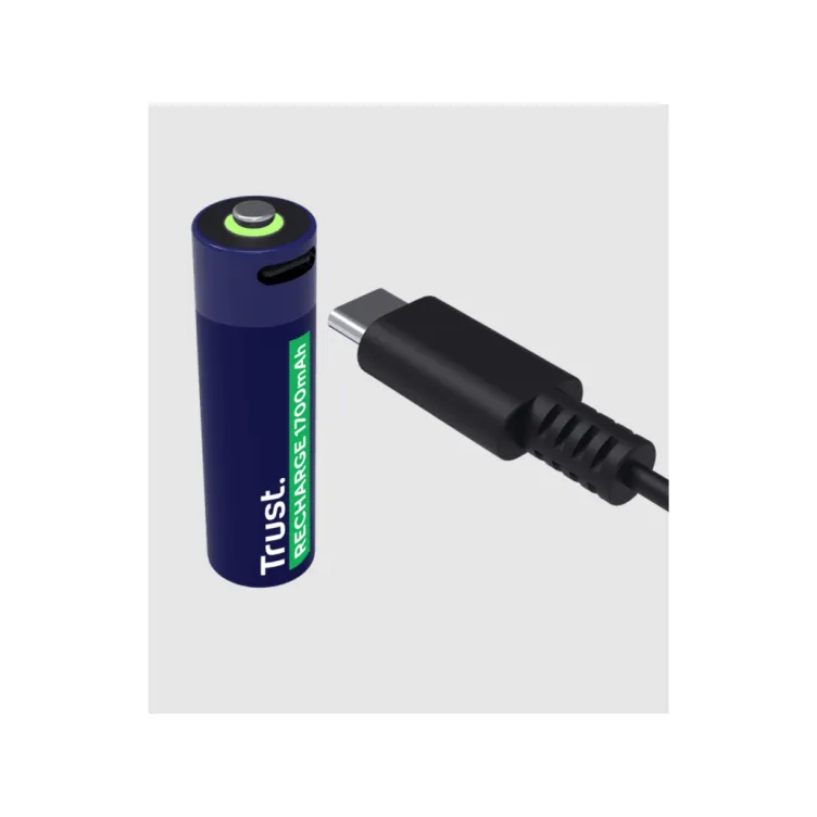 Punjive baterija TRUST USB-C  4P - AA/4 kom/USB-C kabel 4P/ crna