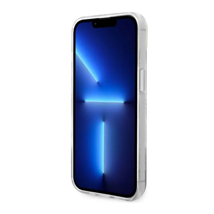 Maska Guess PC/ TPU Peony Glitter Script Logo za iPhone 14 zlatna.