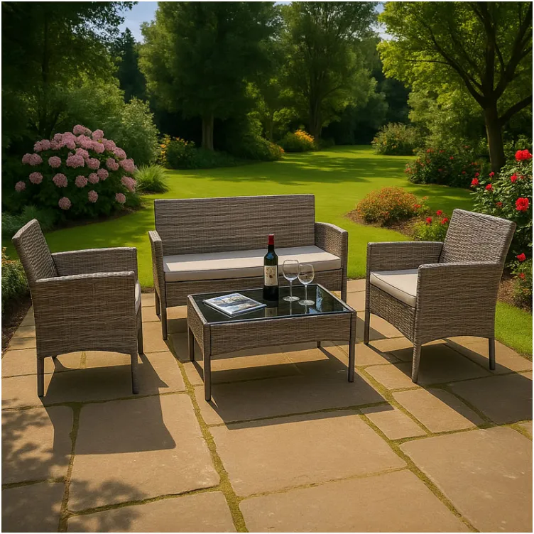 Baštenska garnitura od ratana siva 22-006210G