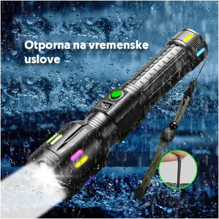 Punjiva LED baterijska lampa sa displejem