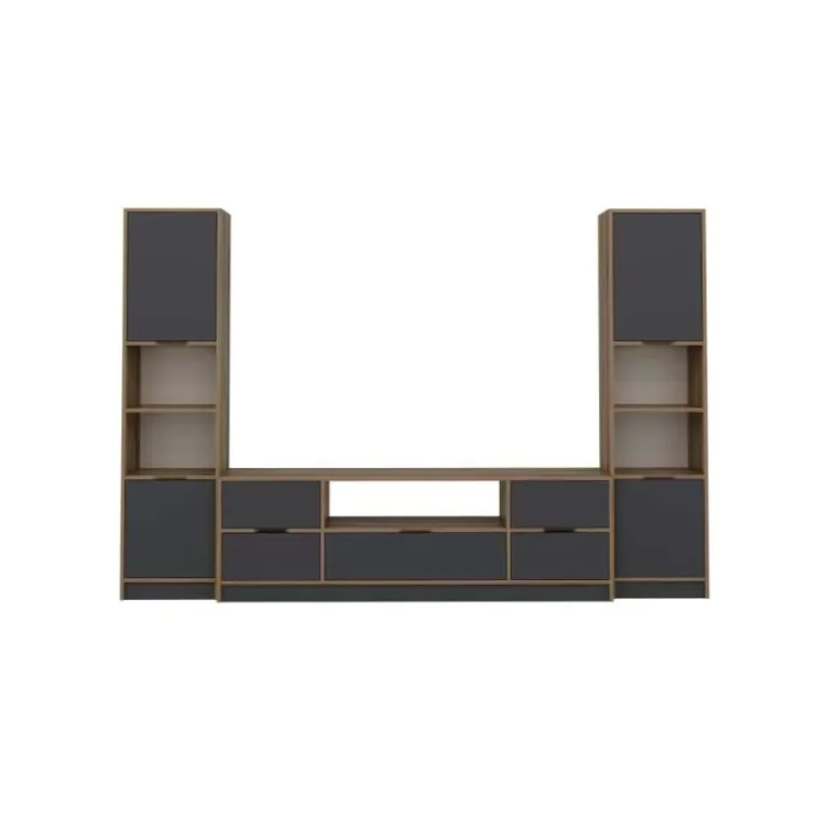 Tv komoda Elina sa 5 vrata I 2 police za knjige antracit boji