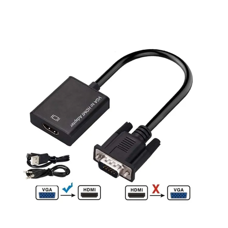 Adapter VGA na HDMI (m/ž) + Audio kabl (m/m) + Micro USB kabl (m/m)