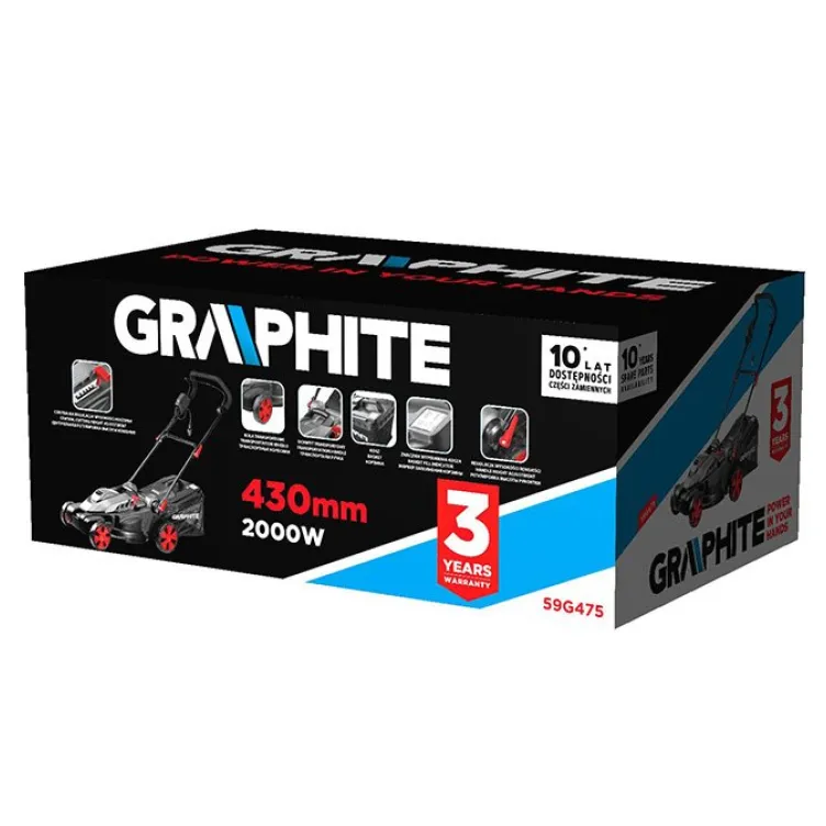 Električna kosačica za travu, 2000W – GRAPHITE 59G475