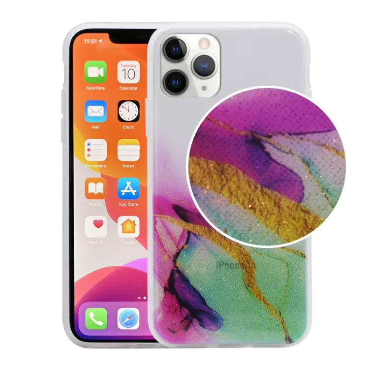 Maska Water Spark za iPhone 11 Pro transparent pink-zelena.