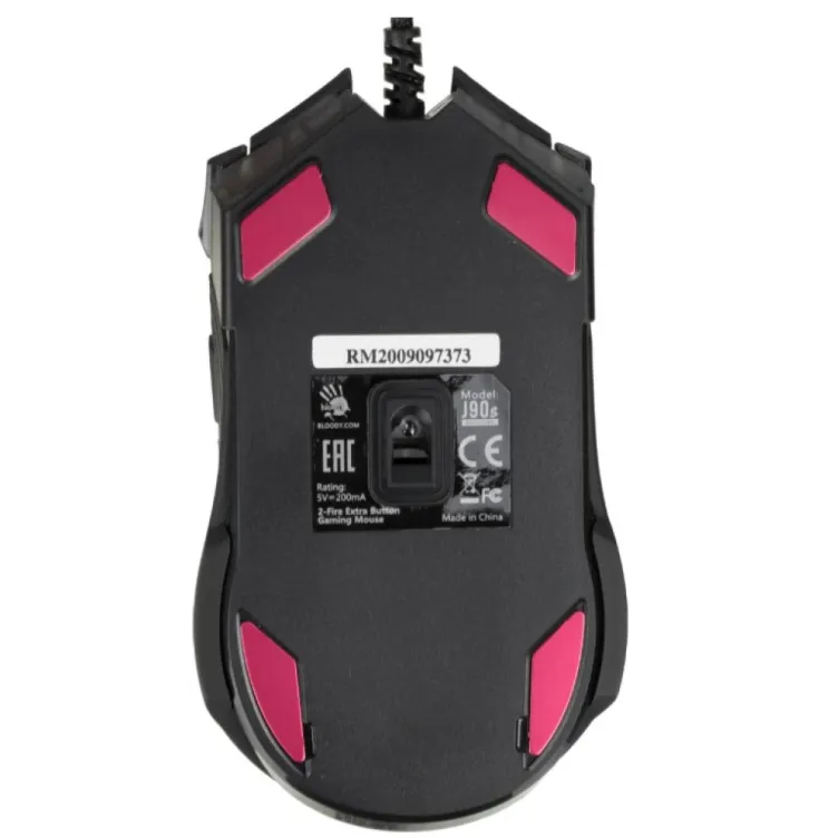 A4-J90S A4Tech Bloody RGB Gejmerski opticki mis, 2000Hz/100-8.000 Dpi, Black USB 125mm