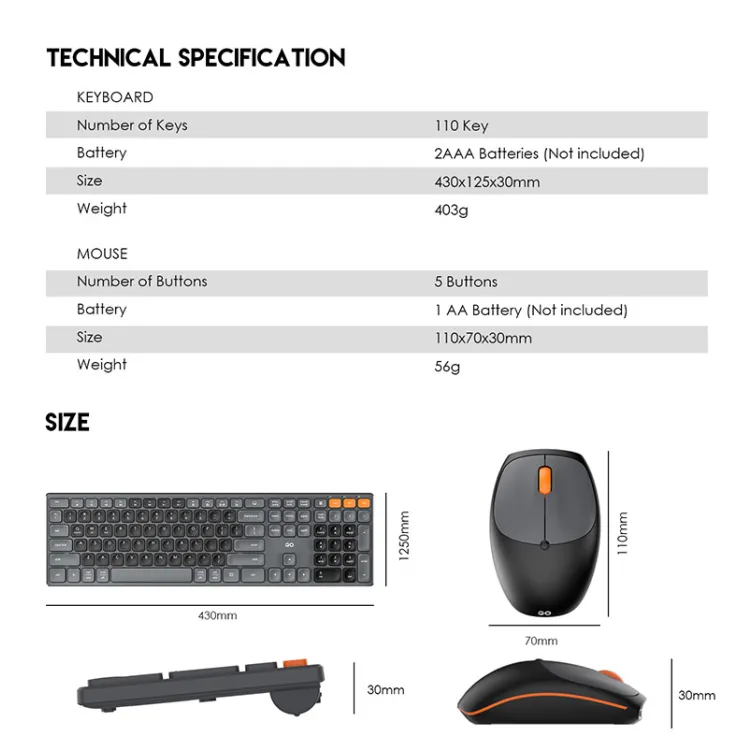 Combo mis i tastatura wireless Fantech WK-895 bez