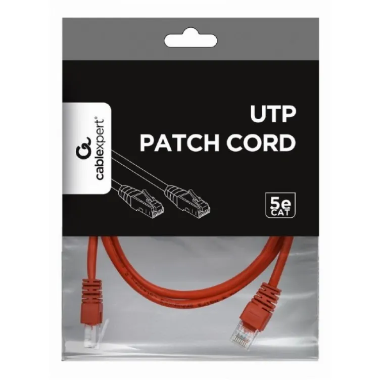 PP12-1M/R Gembird Mrezni kabl, CAT5e UTP Patch cord 1m red