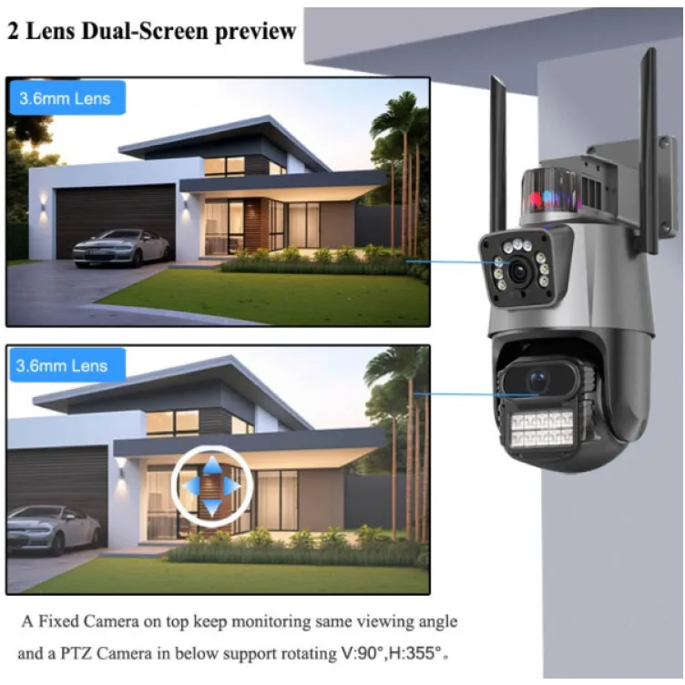 CAM-IP6MP-EP11-QQ GMB kamera 6 mpix microSD iCSee xmeye pro app Two-way voice PTZ ip66,3.6mm+3.6mm