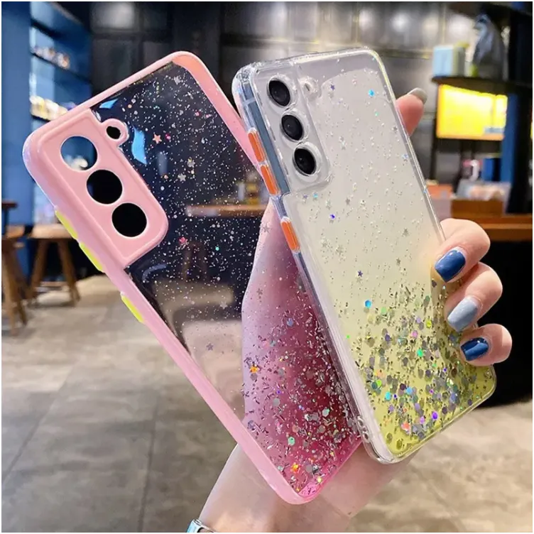 Maska Frame Glitter za Samsung A14 4G/ A145R/ A14 5G/ A146B roze