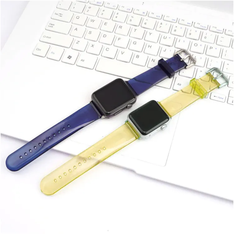 Narukvica za Apple Watch Sport Silicone Strap 38/ 40/ 41 mm transparent zlatna