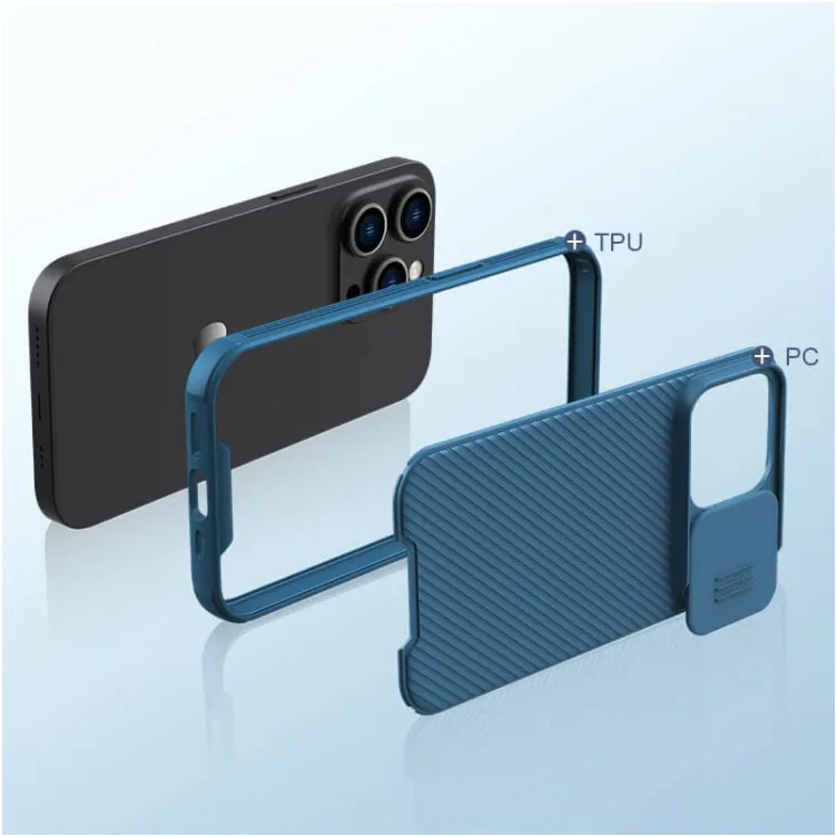 Maska Nillkin CamShield Pro Magnetic za iPhone 15 Pro plava