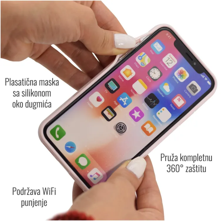 Maska Beiyo sakura za iPhone XS pink