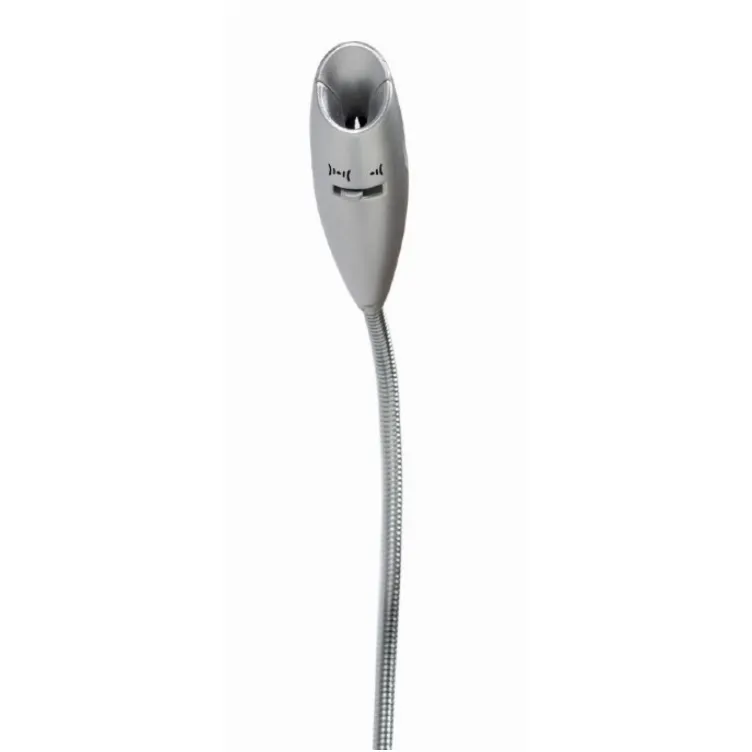 MIC-DU-01 Gembird Desktop mikrofon sa integrisanom zvucnom karticom, savitljivo telo, silver, 3.5mm