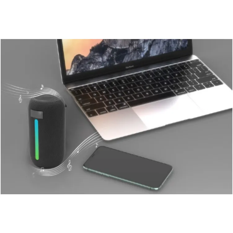 SPK-BT-LED-07 Gembird Portable Bluetooth LED speaker, 5W, BT, FM, USB, Handsfree, Black