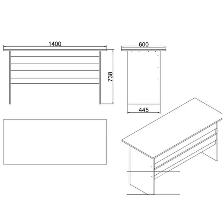 Kancelarijski set Vario crno - hrast
