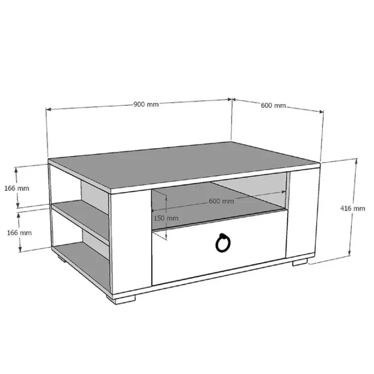 Klub sto Klajn beli sa led rasvetom