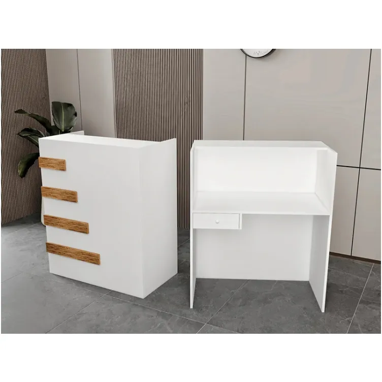 Prijemni pult Happy belo - bambus