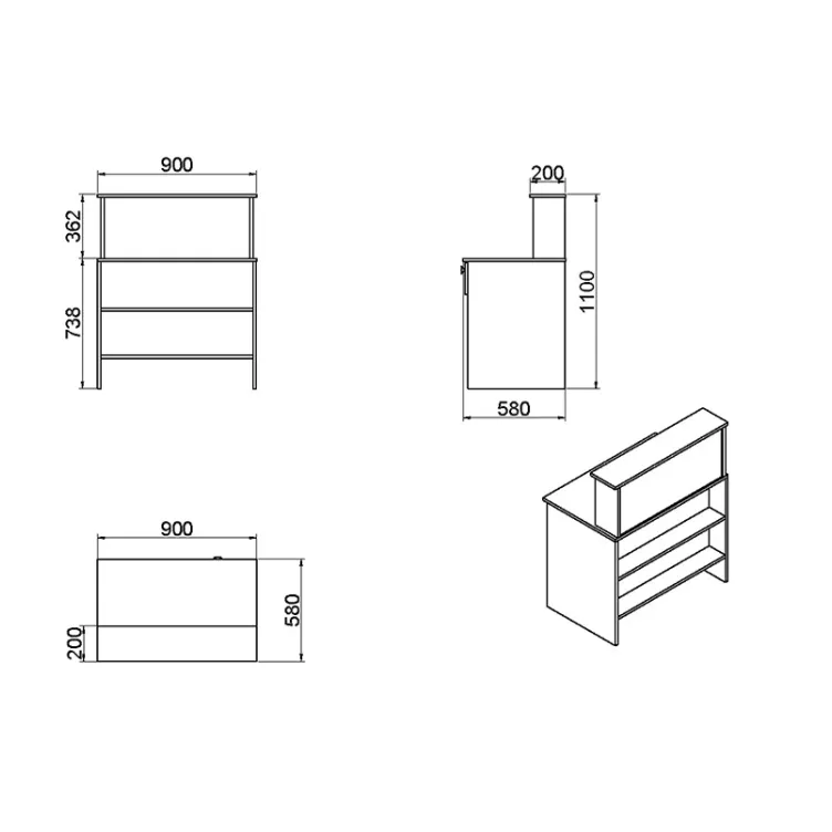 Prijemni pult Venus belo