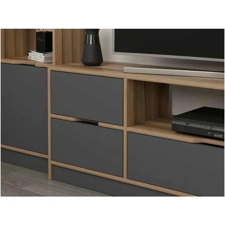 Tv komoda Elina sa 5 vrata I 2 police za knjige antracit boji