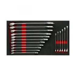 Set okasto viljuškastih ključeva 17 komada Redline