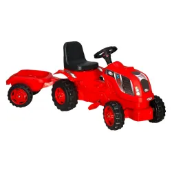 Traktor sa prikolicom, jednobojni crveni