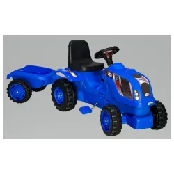 Traktor sa prikolicom, jednobojni plavi