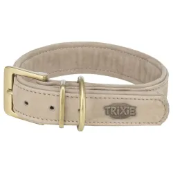 Kožna ogrlica L XL 52 63 cm/40 mm svetlo siva 