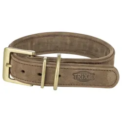 Kožna ogrlica L 47 54 cm/40 mm braon