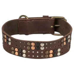 Rustik kožna ogrlica M 38 47 cm/40 mm tamno braon