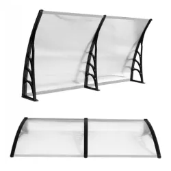 Nadstrešnica 200x100 crna providna 5mm leksan