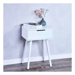 Noćni stočić beli 40 x 30 x 59 cm Kesper ksp15970 