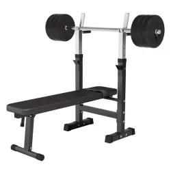 Podesiva benč klupa sa stalkom i setom tegova (38 kg)